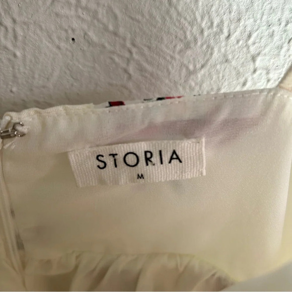 Storia Floral Babydoll Strapless Dress Sz Medium Romantic Coquette - Picture 6 of 7